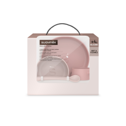 Suavinex Набір посуду для годування Colour Essence рожевий