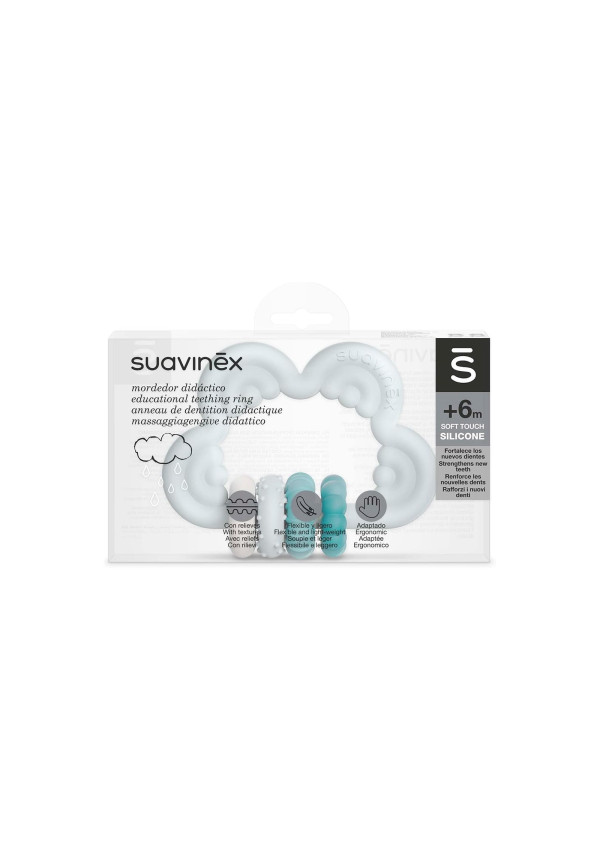 Прорізувач Suavinex силіконовий з бряскальцем/голубий
