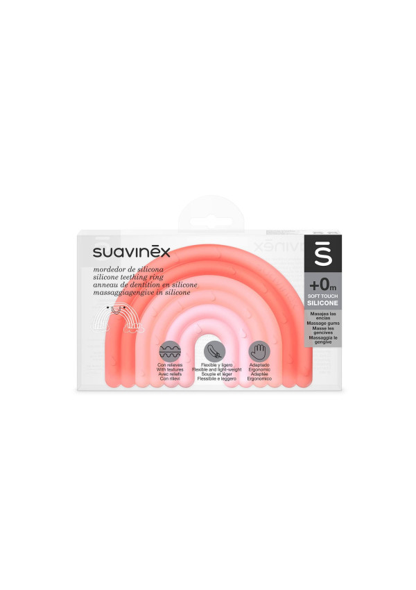 Прорізувач Suavinex силіконовий з бульбашками/рожевий