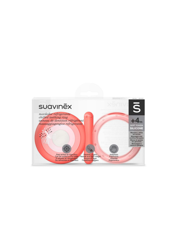 Прорізувач Suavinex силіконовий з охолоджувачем/рожевий