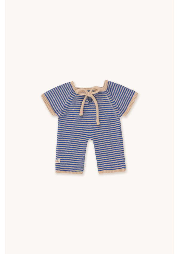 GOMMU Довгий комбінезон THIN STRIPES Кремовий/Блакитний