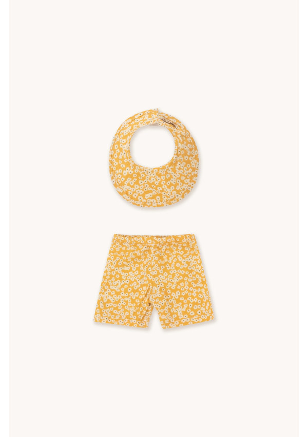 GOMMU Набір одягу YELLOW FLOWERS Pant & Bib Кремовий/Гірчичний
