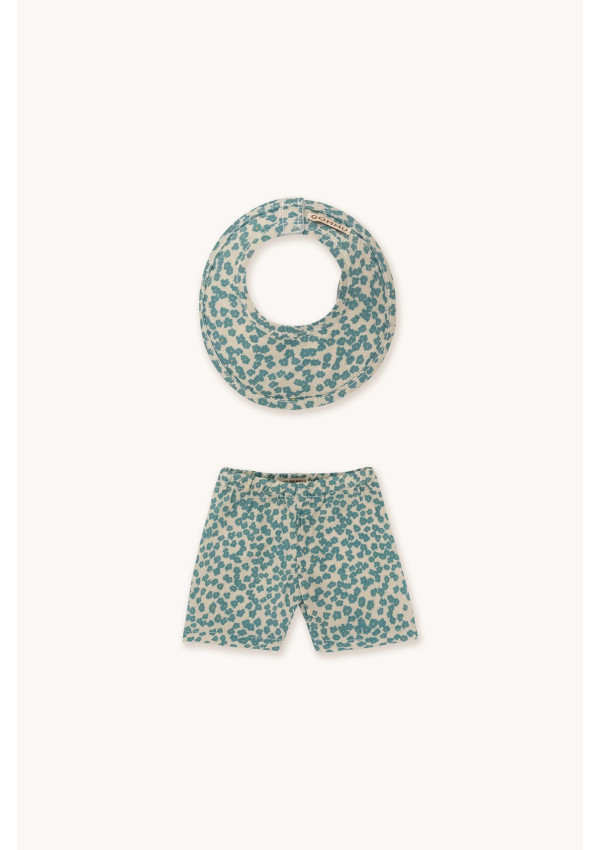 GOMMU Набір одягу GREEN FLOWERS Pant & Bib Зелений/Пісочний