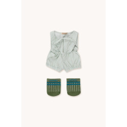 GOMMU Набір одягу STRIPES One-Piece & Socks Блакитний/Пісочний