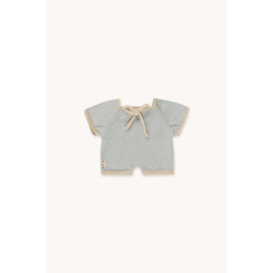 GOMMU Короткий комбінезон MICRO STRIPES Блакитний/Пісочний