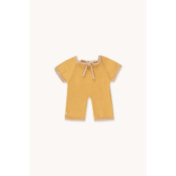 GOMMU Довгий комбінезон MICRO STRIPES Кремовий/Гірчичний