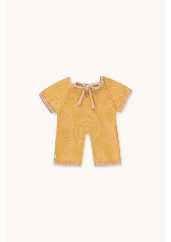 GOMMU Довгий комбінезон MICRO STRIPES Кремовий/Гірчичний