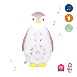 Пінгвін ZOE нічник і музичний бокс, рожевий Zazu