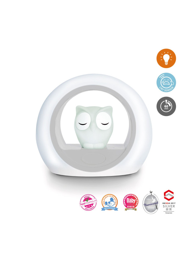 Сова LOU нічник з датчиком крику Cry Sensor, сірий Zazu