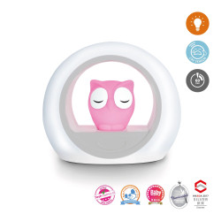 Сова LOU нічник з датчиком крику Cry Sensor, рожевий Zazu