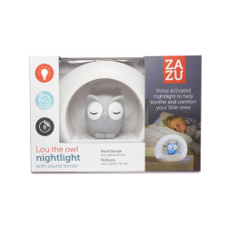 Сова LOU нічник з датчиком крику Cry Sensor, сірий Zazu