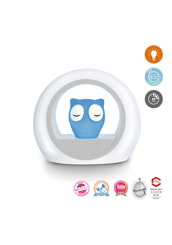 Сова LOU нічник з датчиком крику Cry Sensor, синій Zazu
