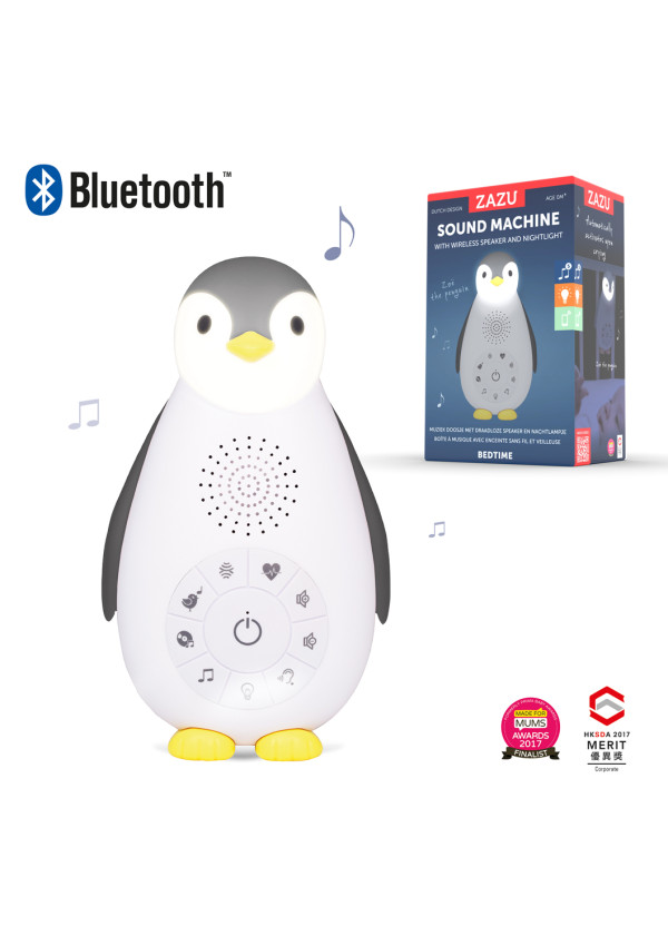 Пінгвін ZOE нічник і музичний бокс, сірий Zazu