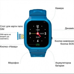 ZAZU WATCH - Дитячій смарт-годинник телефон ZAZU 4G / GPS (синій)