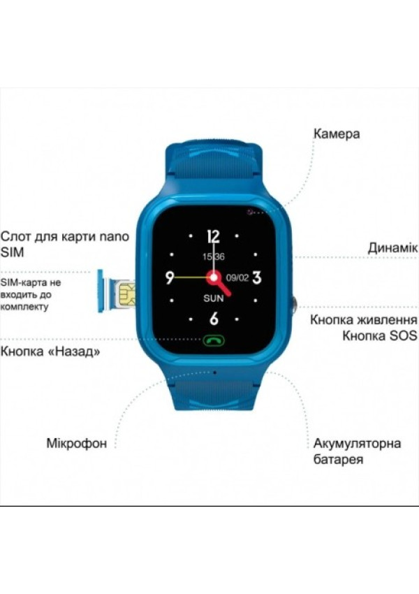 ZAZU WATCH - Дитячій смарт-годинник телефон ZAZU 4G / GPS (синій)