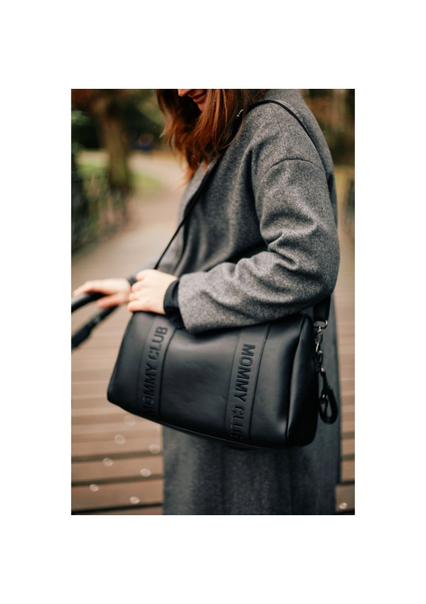 Childhome Сумка Mommy club Signature vegan leather black