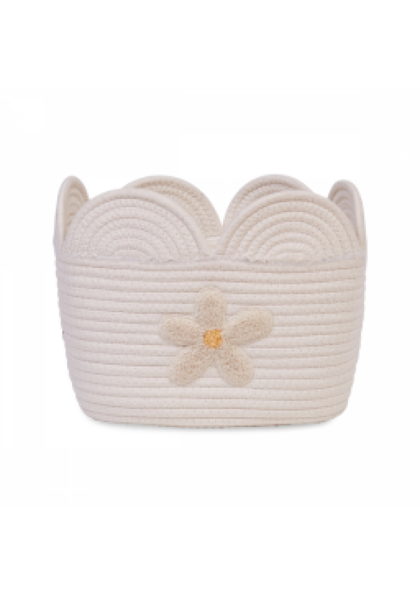 Childhome Корзина для іграшок Flower, 30x20x15 см, білий