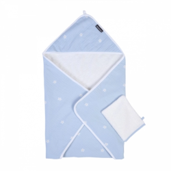 Рушник з капюшоном Childhome 80x80 - flower blue
