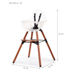 Стілець для годування Childhome Evolu2 з бампером Nut/Frosted