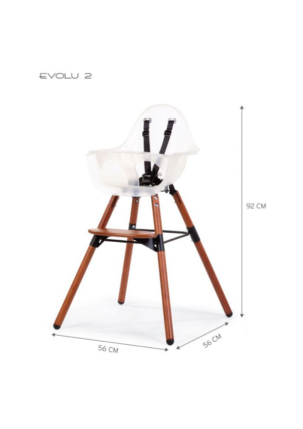 Стілець для годування Childhome Evolu2 з бампером Nut/Frosted