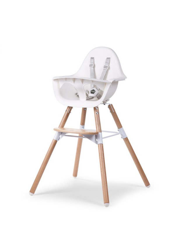 Стілець для годування Childhome Evolu2 з бампером Natural/White