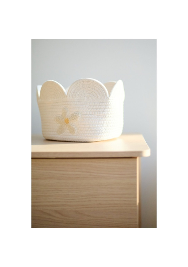 Childhome Корзина для іграшок Flower, 30x20x15 см, білий