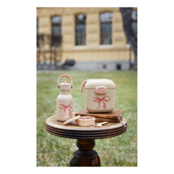 Сталева пляшечка з трубочкою Elodie Details Rosy Bow, 350 мл