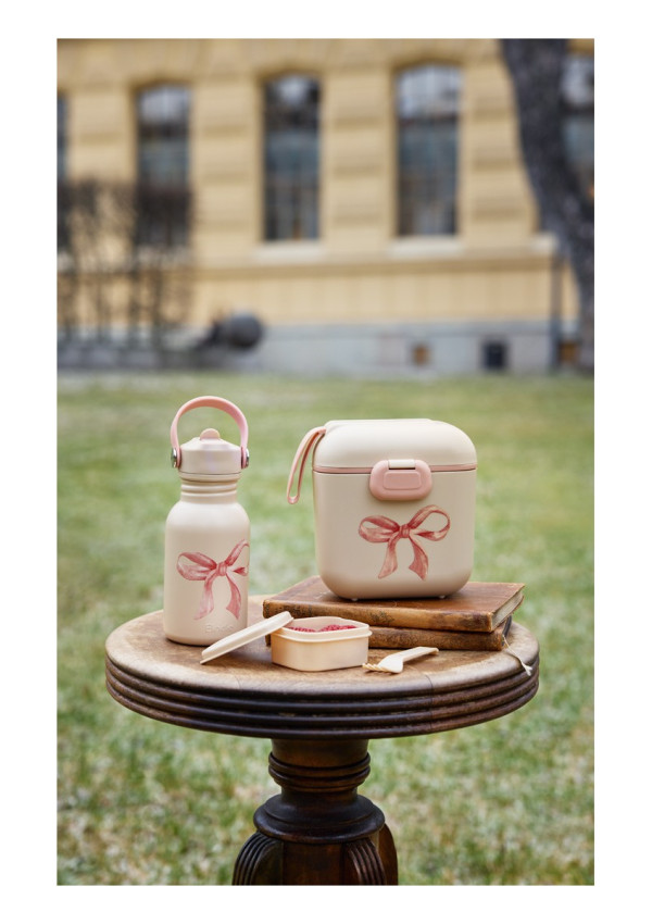 Сталева пляшечка з трубочкою Elodie Details Rosy Bow, 350 мл