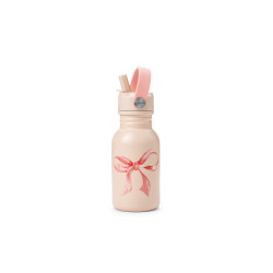 Сталева пляшечка з трубочкою Elodie Details Rosy Bow, 350 мл