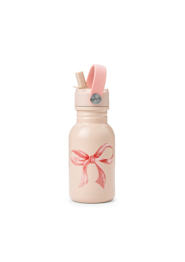 Сталева пляшечка з трубочкою Elodie Details Rosy Bow, 350 мл