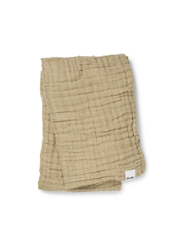Elodie Дитячий бавовняно-мусліновий плед Pure Khaki 120х120 см.
