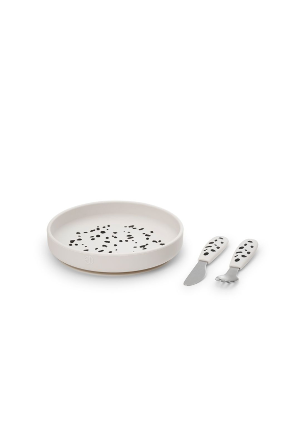 Elodie Набір дитячого посуду Eat Dalmatian Dots з харчового силікону