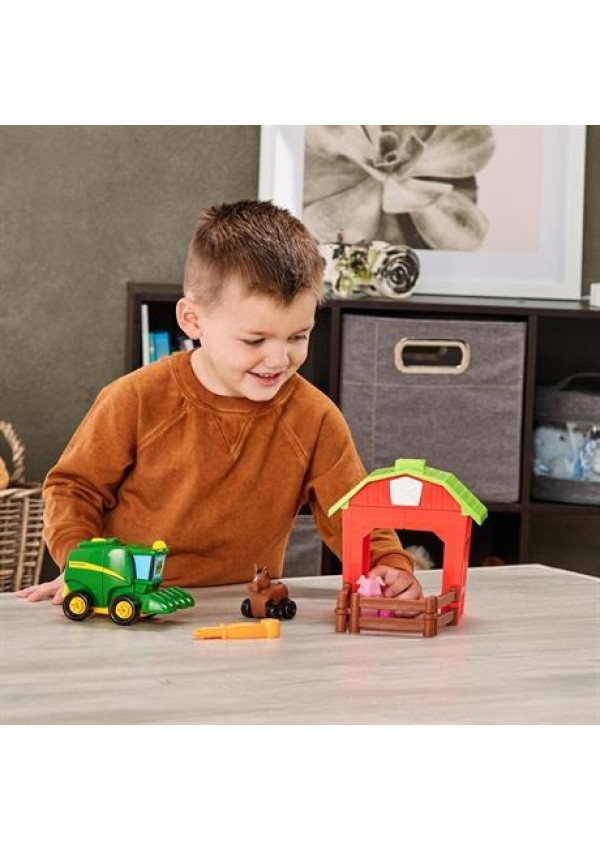Ігровий набір-конструктор John Deere Kids Збери трактор із загоном
